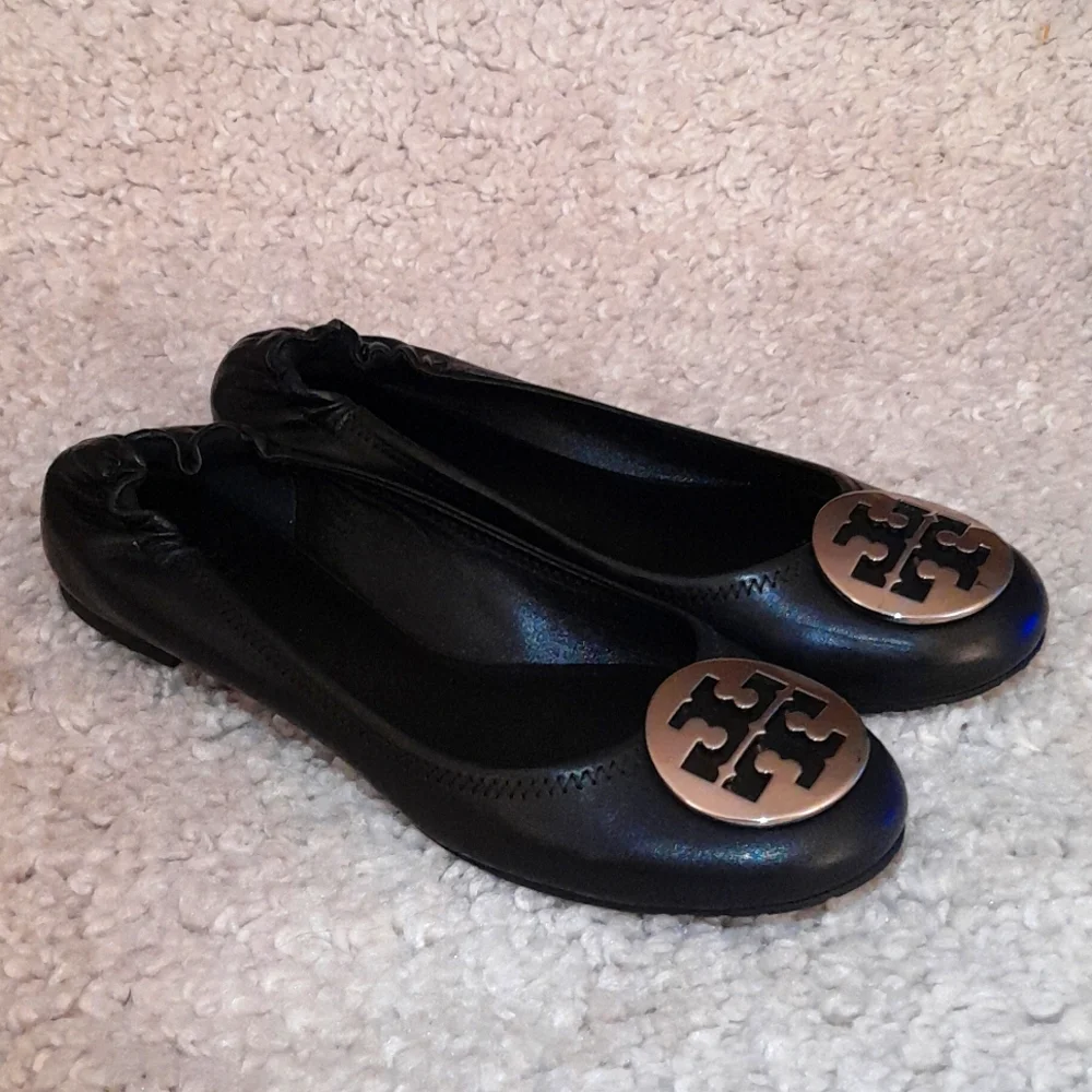TORY BURCH CLASSIC REVA Leather Flats Size 9